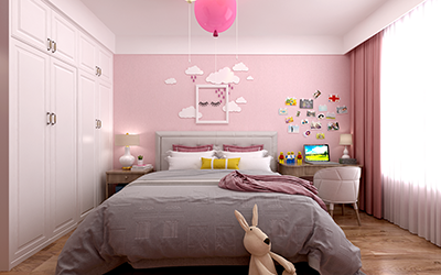 卧室粉色墙面装修效果